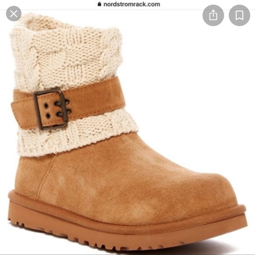 Ugg Knit Cuff Boots size 10 in chestnut